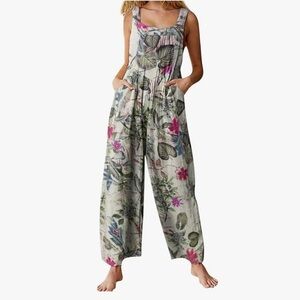 Unbranded Floral Jumpsuit - Multicolor Size Medium. E22